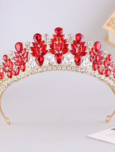  Crown Tiaras Hodepryd Legering Bryllup Bursdag Elegant søt stil Med Krystall Hodeplagg Hodeplagg