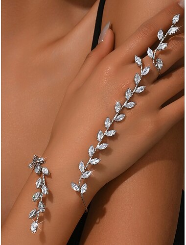  Naisten kultalehtikristalli rannekoru ja sormussetti - elegantti strassikivi käsikoru juhliin, iltatilaisuuksiin &erityistilaisuudet