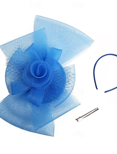  Čelenka Tyl 30. léta Svatební Čajový dýchánek Dostih koktejl Elegantní Vinobraní S Čistá Barva Tyl Přílba Pokrývky Hlavy