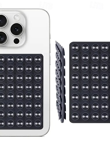  Silikonbeschichteter, doppelseitiger Klebe-Handyhalter für freihändiges Selfies mit starker Haftung &Videoständer kompatibel mit iPhone-Zubehör, ultradünner, minimalistischer Handyhalter mit starker
