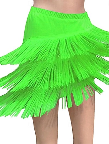 Samba Dancewear Kvinne Frynse Latinsk Danse Skjørt Elastisk Liv Modern Ballroom Salsa Samba Dancewear Oppvisningskostyme
