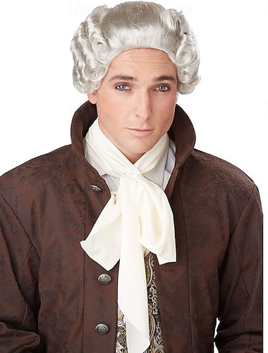  Perruque pour hommes du 18e siècle costumes de Californie pour fête de carnaval