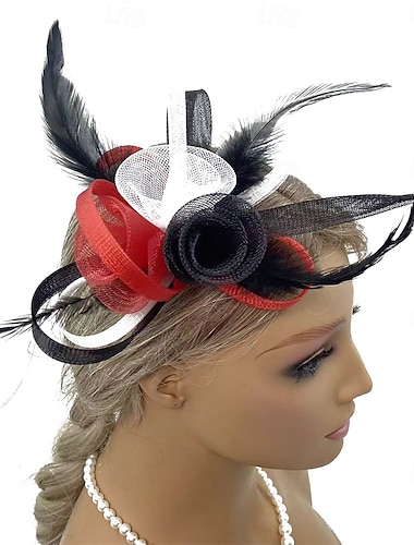  Stroik Pióra Kapelusz Fedora Ślub Święta Wieczorna impreza Herbaciane przyjęcie Wyścigi konne Elegancja Zabytkowe Z Pióro Winieta Nakrycia Głowy