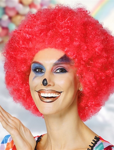  Parrucca di Carnevale 2026 Rosa Rosso Nero Riccio Afro Corto Parrucca sintetica da festival Martedì grasso Parata Capelli per costumi da cosplay per Da donna