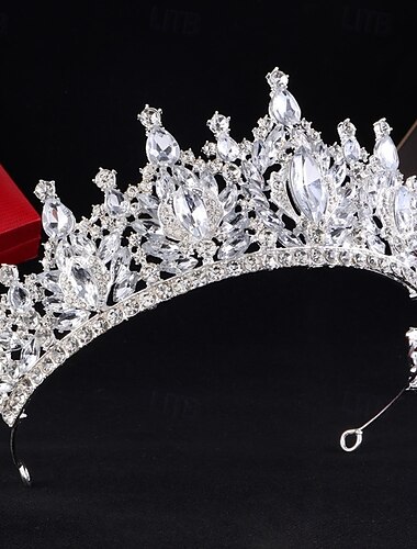  Crown Tiaras Hodepryd Legering Bryllup Bursdag Elegant søt stil Med Rhinsten Hodeplagg Hodeplagg