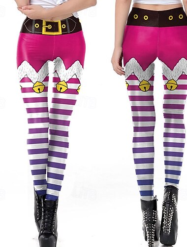  Άγιος Βασίλης Ξωτικό Παντελόνια Κολάν Γυναικεία Χριστούγεννα Καθημερινάρούχα Ενήλικες Χριστούγεννα Μασκάρεμα παραμονή Χριστουγέννων Χριστούγεννα Πάρτι Παντελόνια