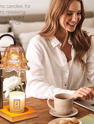  Lysvarmerlampe med timer Blomsterlyslamper med 2 pærer Høydejusterbar lysvarmer Vintage hjem soveromsinnredning Husvarmende svart