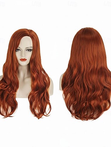  Peruki Cosplay Czerwony Falowana Włosie synetyczne Długie Peruki Damskie Peruki Na imprezę