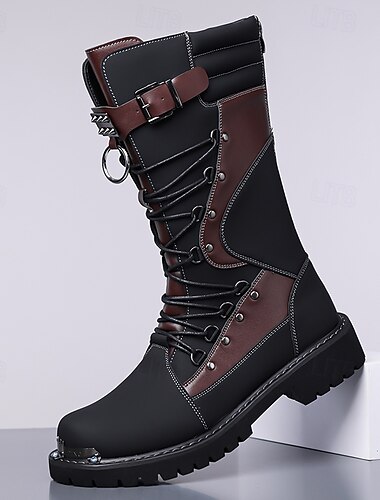  Botas de inverno masculinas pretas e marrons – isoladas e resistentes, perfeitas para clima frio, caminhadas de inverno e exploração ao ar livre.