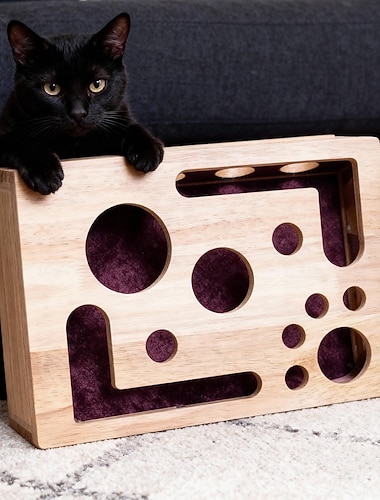  Boîte d'amélioration pour griffoir de chat avec lime à ongles intégrée. La lime à ongles sans pression est compatible avec les coupe-ongles et les taille-ongles. Le papier de verre intérieur convient