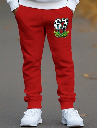  Uniseks Jongens 3D Grafisch 67 Broek Joggingbroeken Lente Herfst Streetwear Basic Kinderen 4-12 jaar Buiten Urheilu Casual Normale pasvorm