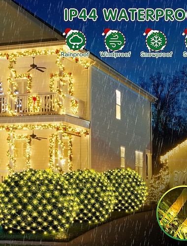  Sznur świetlny z możliwością łączenia, wodoodporny, przezroczysty przewód z 8 trybami, wtyczka niskonapięciowa, bezpieczna, do użytku wewnątrz/na zewnątrz, na podwórku, na trawniku, na weselu lub na