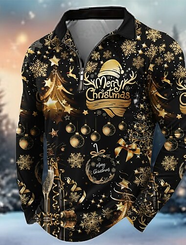  Χριστούγεννα Ανδρικά Χριστουγεννιάτικο δέντρο Πόλο Μακρυμάνικο Απορρίπτω Μοντέρνα Χαλάρωση Αθλήματα & Ύπαιθρος Καθημερινά Φεστιβάλ Φερμουάρ 3D εκτύπωση Άνοιξη Φθινόπωρο Χειμώνας