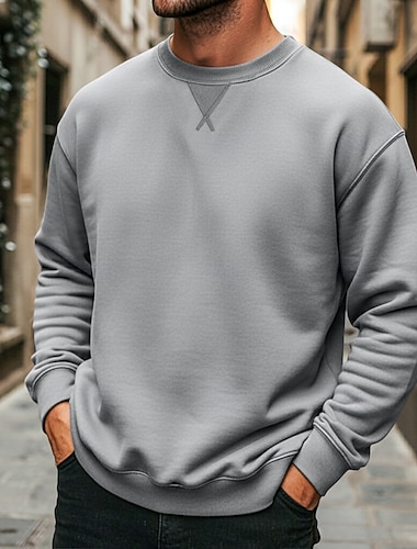  Miesten College Fleece-collegepaita Pullover-huppari Aja sivuun Sininen Musta Valkoinen Laivaston sininen Tumman vihreä Tiukka pyöreä kaula-aukko Tavallinen Urheilu ja ulkoilu Kausaliteetti Päivittäin