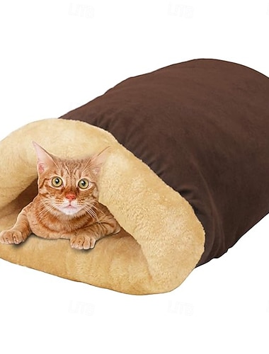  4-in-1-Katzenhöhle: Selbsterwärmendes Katzenbett, Haustierversteck, Schlaf- und Kuschelhöhle