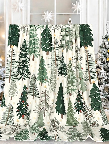  Christmas Peitto Fleece-peitot Heittohuopa sohvalle Joulukuusi söpö tyyli 3D Sohva Sänky Koristeellinen peitto Lämmin peitto Elokuva Kodin sisustus