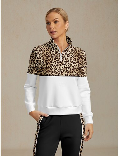  Dam Pullover-tröja Vit Långärmad Överdelar Golfkläder för damer Kläder Outfits Bär kläder