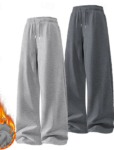  Több csomag 2db Férfi Sötétkék + fekete Melegítőnadrágok Nadrág Zsinór Elülső zseb Sima Vakáció Hétköznapi viselet Poliészter Ősz