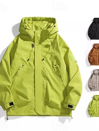  Herre Vindtett jakke Turjakke Regnfrakk Utendørs Vanntett Vindtett Turantrekk Turklær Vår Høst Topper Camping / fotturer / grotting Løp Svart Lilla Grønn