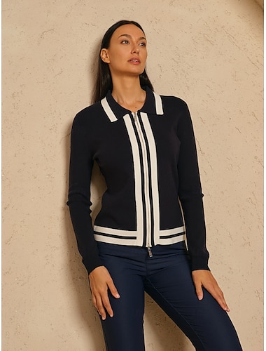  Damskie Kurtki golfowe Czarny Długi rękaw Top Damskie stroje golfowe Odzież Stroje Noś odzież