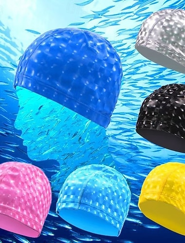  Czepek pływacki z marszczeniami Czepki Kąpielowe Czepek kąpielowy na Doroślu PU Wodoodporny Ochrona włosów Surfing Plaża