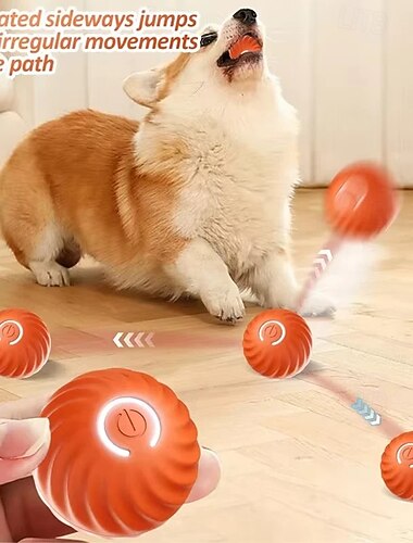  インタラクティブな犬のおもちゃボール。子犬、小型犬、中型犬、ペット/猫に適しています。自動的に開始し、刺激を与え、楽しませ、退屈と戦うのに役立ちます。転がり、鳴き声を出すライト付きボール。