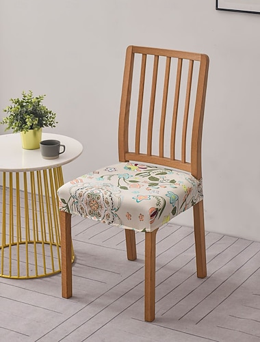  Capas elásticas para assento de cadeira, estampadas, modernas e simples, protetoras removíveis e laváveis para cadeiras de jantar, ideais para decoração de casa, cozinha e restaurante.