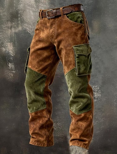  Voor heren Cargohosen Broek Corduroybroek Broek van imitatiesuède Vrijetijdsbroek Zak Elastische taille Meerdere zakken Effen Comfort Zacht Volledige lengte Buiten Casual Dagelijks Vakantie Modieus