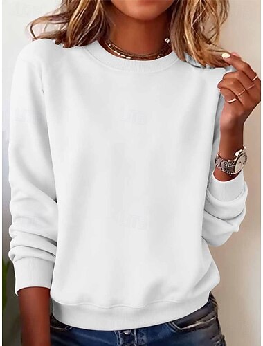  Femmes Sweatshirt Pull Graphique Occasionnel manche longue Col ras du cou Hauts Réguliers Rue Occasionnel Fête Imprimé Bleu Ciel Noir Blanche Jaune Gris foncé Printemps Automne Hiver