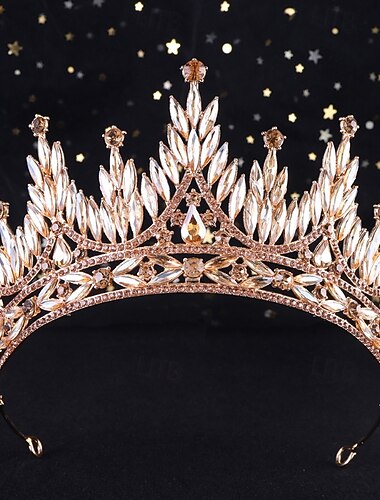  Korunní čelenky Čelenka Slitina Svatební Narozeniny Elegantní Vinobraní S Štras Křišťály Přílba Pokrývky Hlavy