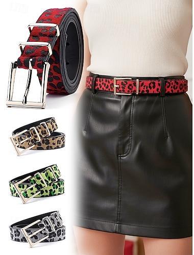  leopardprintbelte til dame – moteriktig kunstskinnmateriale, flere fargevalg, perfekt for høytidsantrekk og fritidsantrekk