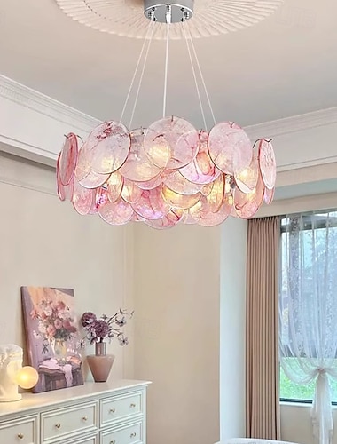  rosa murano-glasskivor ljuskronor