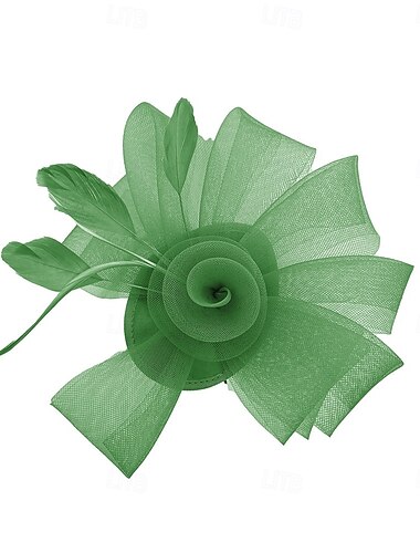  Hodepryd Tyll Fjær Fedora Bryllup Te Fest Hesteløp cocktail Elegant Årgang Enkel Med Fjær Tyll Hodeplagg Hodeplagg