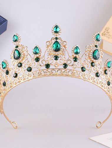  Couronnes Coiffe Alliage Mariage Anniversaire Mignon Brillant Avec Strass Cristal Casque Couvre-chef