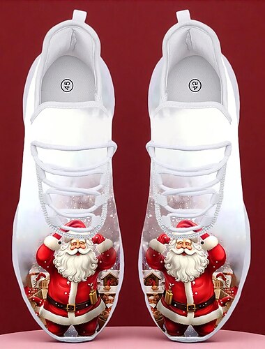  Zapatillas navideñas para hombre con diseño de Papá Noel y renos: calzado cómodo y elegante para fiestas navideñas, viajes de vacaciones y celebraciones de invierno.