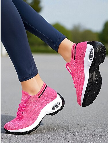  scarpe da ginnastica da donna con ammortizzazione ad aria rosa – scarpe da corsa leggere per donne attive, palestra, esercizi all'aperto e passeggiate quotidiane