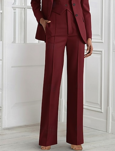  Pantaloni da suit da donna taglio dritto formale ospite di matrimonio formale serale eleganti semplici lunghezza alla caviglia