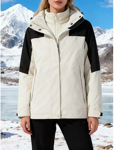  Dámské Neformální bunda Nepromokavé bundy a pláště do deště Nepromokavá péřová bunda 3 v 1 Voděodolný Pohodlné Zip Kapsy Na běžné nošení Bez vzoru Dovolená ulice Denní nošení Jdeme ven Zip Standardní