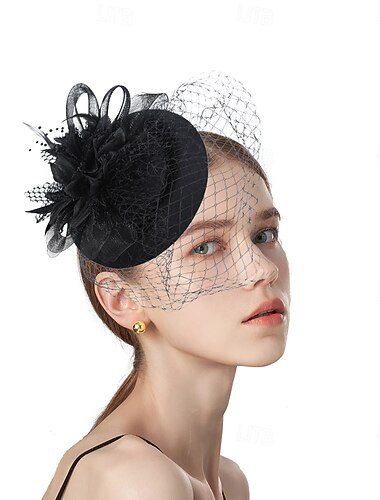  Čelenka Látka 30. léta Svatební Čajový dýchánek Dostih koktejl Elegantní Vinobraní S Peří Tyl Přílba Pokrývky Hlavy