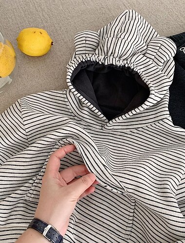  أطفال للصبيان هوديي شريط كم طويل جيب الدفء الخريف الشتاء موضة يوميا أساسي بوليستر الأماكن المفتوحة فضفاض