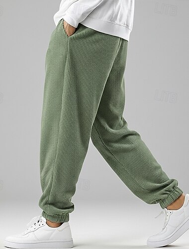  Per uomo Pantaloni da tuta Joggers Pantaloni Pantaloni in velluto a coste Pantaloni Larghi Coulisse Pieghettato Polsino elastico Semplice Comodità Traspirante Lunghezza intera All'aperto Casuale