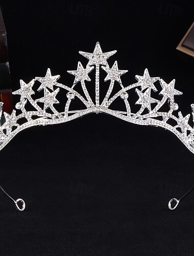  Couronnes Coiffe Alliage Mariage Anniversaire Mignon Classique Avec Strass Casque Couvre-chef