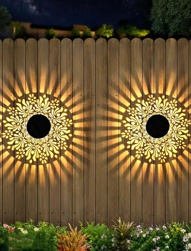  2/4 KPL Aurinko Energialla Toimiva Pionimuotoinen Puutarhan Seinävalaisin Ulkona Kestävä Aita Valo Häitä Juhlia Piha Polku Takapihan Valokuvia Patiossa Aidan Koriste