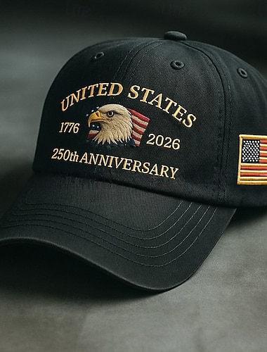  Czapka baseballowa z okazji 250. rocznicy USA, czapka z orłem i patriotycznym haftem na 250. rocznicę USA