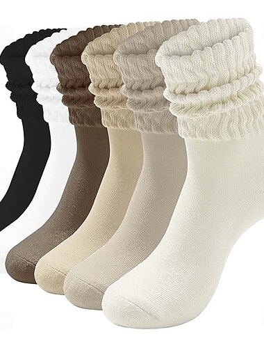  レディース スラウチクルーソックス ホワイト クッション付き スクランチブーツソックス 厚手ニット ロング ストリートウェア トレンディ 秋冬 カジュアル アスレチック 快適 暖かい レディースソックス
