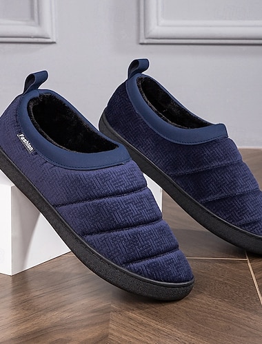  Pantuflas acolchadas para hombre, fáciles de poner: forro suave y comodidad acolchada para uso en interiores, ideales para relajarse y estar cómodo en casa.