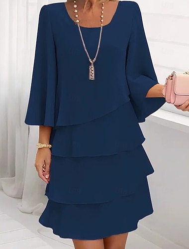  Damen Langes Kleid Maxikleid Partykleid Chiffon Chiffonkleid Elegant Mode Modern Outdoor Party Abendgesellschaft Normale Passform Einfach Kurzarm V Ausschnitt Rosa Rote Blau Beige Sommer Frühling