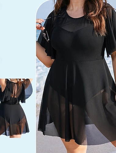  Damskie Docieplacze Strój kąpielowy Kąpielówki Kwiaty Stroje kąpielowe czarny / biały Czarny Ochrona UV Wyszczuplenie brzucha Surfing Plaża Wakacje Lato Puszysta