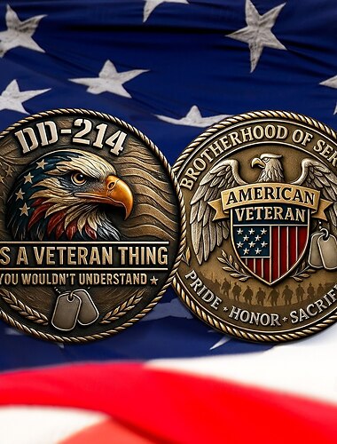  DD-214 – عمل قدامى المحاربين، عملة تذكارية، عملة تحدي قدامى المحاربين DD-214، عملة تحدي قدامى المحاربين في الولايات المتحدة، هدية لعائلات المحاربين القدامى وأصدقاء المحاربين المتقاعدين