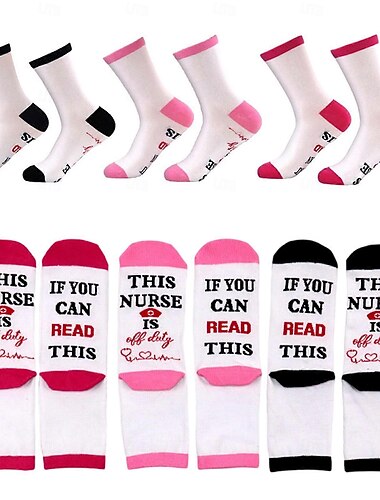  se riesci a leggere questi calzini da infermiera fuori servizio, divertenti calzini jacquard novità per infermiere, comodi calzini regalo per pausa dal lavoro, turno di notte, compleanno, Natale